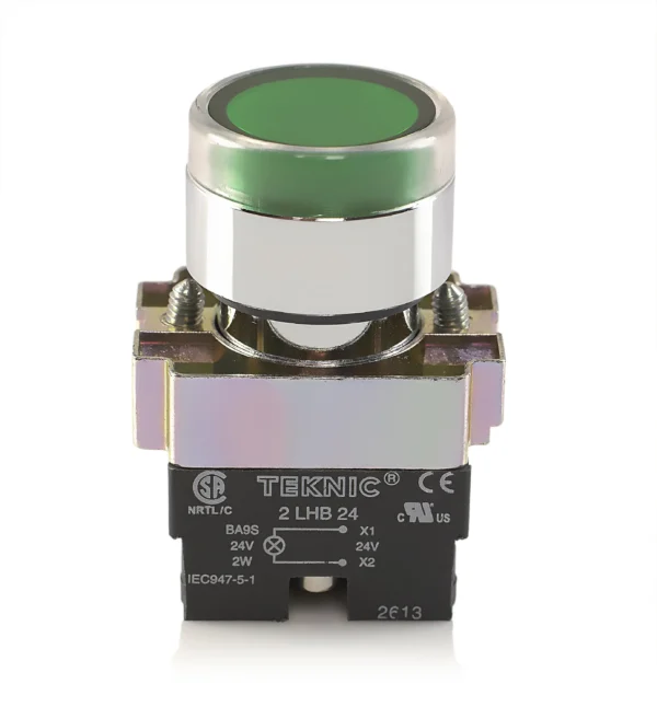 Illuminated Push Button Make-Teknic 2ALRF3L Green